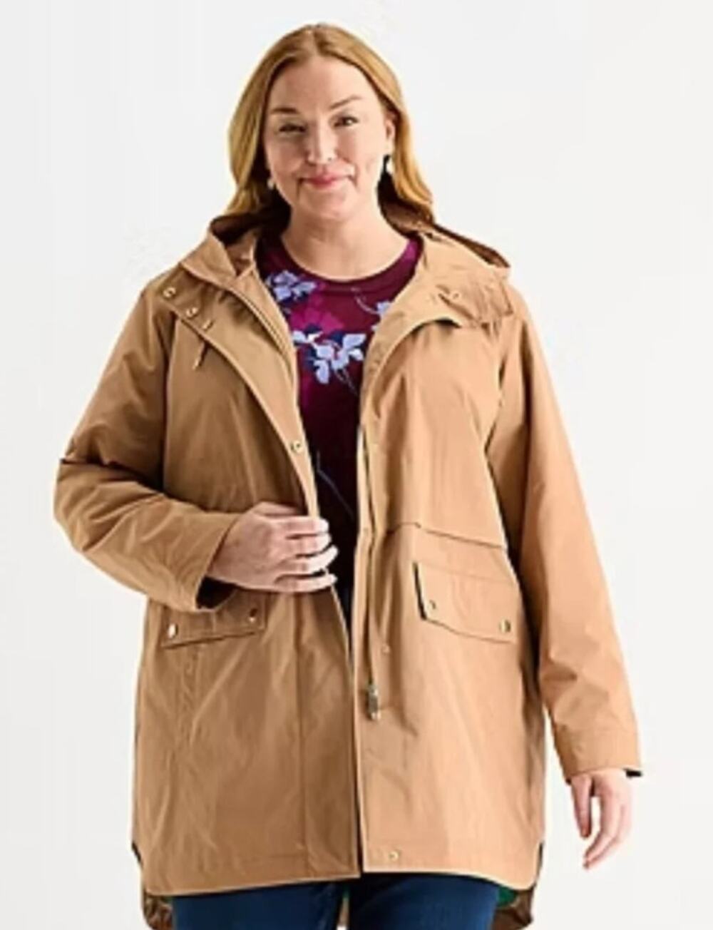 Liz Claiborne Womens Midweight Anorak in French Caramel, Sz XXL--NWT